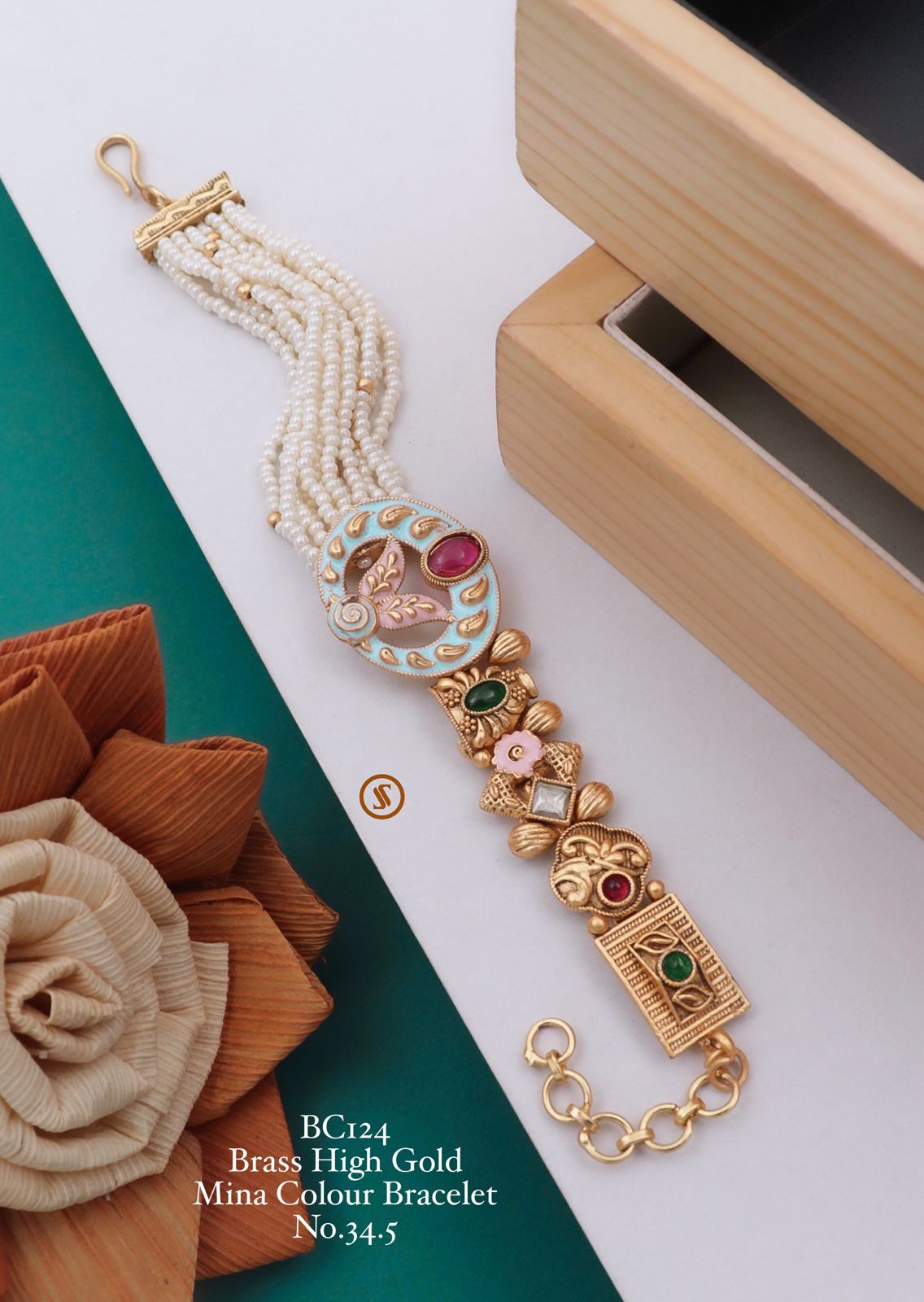 Wedding Wear Brass High Gold Mina Colour Bracelets
